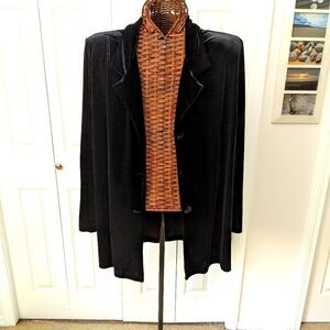 Vintage 1990's Deep Black Velour 3 Button Jacket